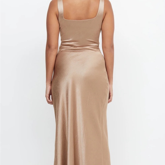 Satin Gold Evening Gown - Picture 2 of 6